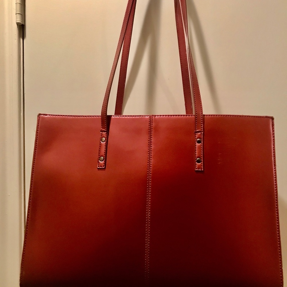 New beautiful leather handbag-satchel